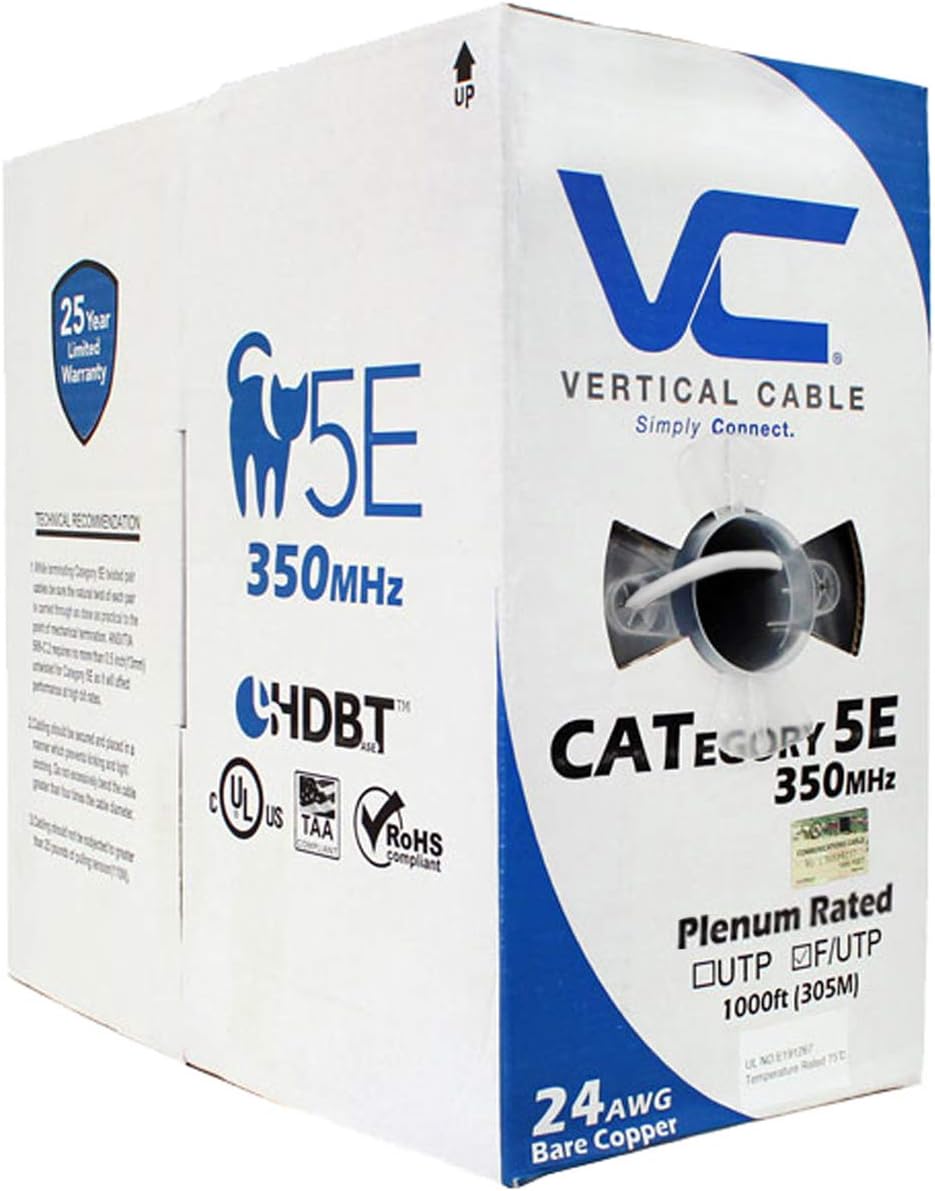 1000ft Shielded Cat5e Bulk Ethernet Cable O503607