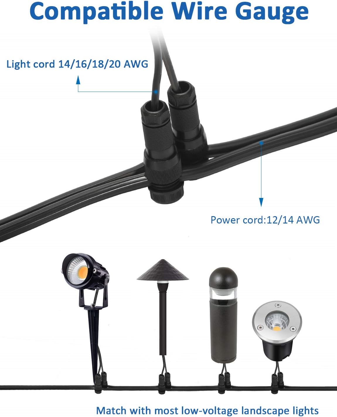 100 Pack 12-16 Gauge Low Voltage Landscape Lighting Wire Connectors D192