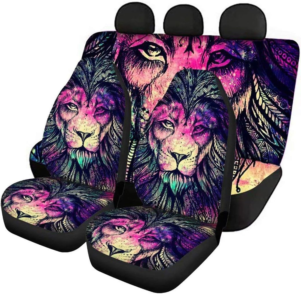Red Kiss Lips Print 4pcs Car Seat Cover Set M24943