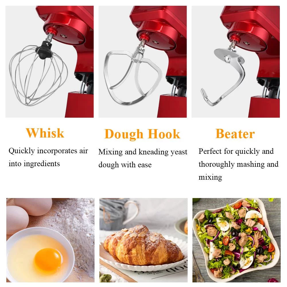 660W Tilt-Head Electric Mixer with 7.5 Quart Stainless Steel Bowl, Red W228