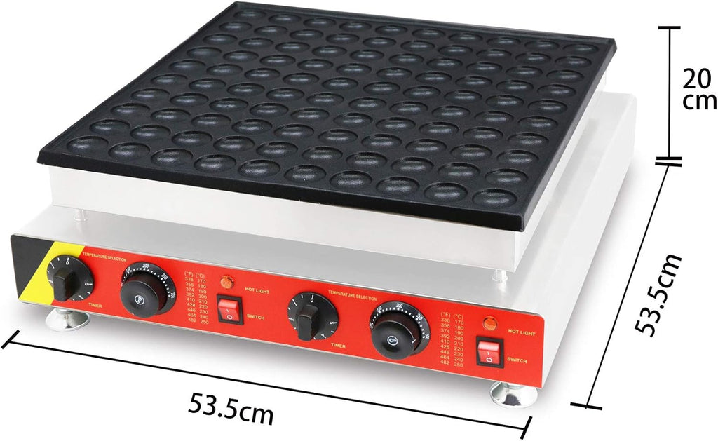 110V Commercial Muffin Machine, 100 Hole Nonstick Stainless Steel Pancake Maker M4518