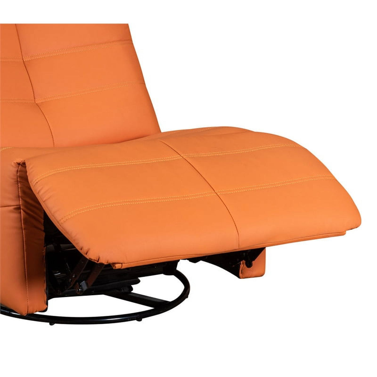 Modern Orange Faux Leather Swivel Glider Recliner S234