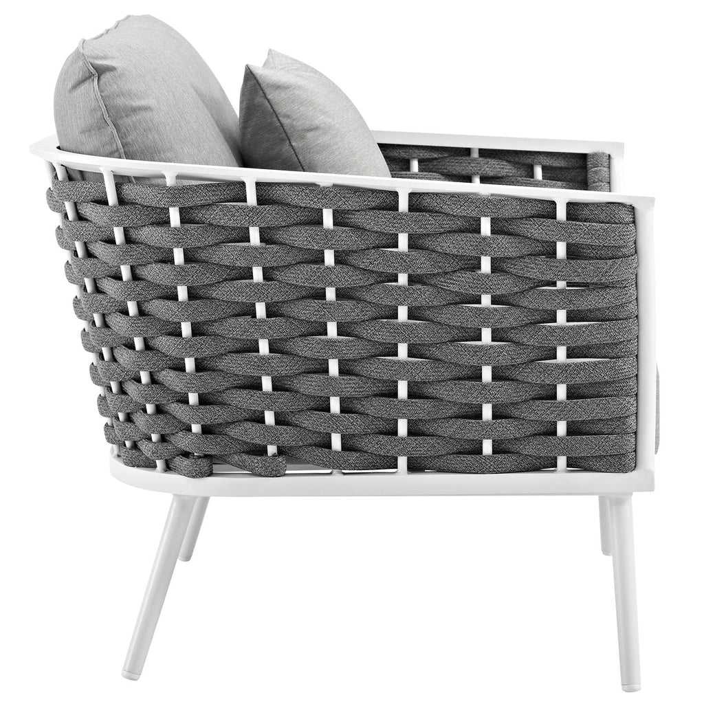 White Gray 6 Piece Outdoor Aluminum Sectional Sofa Set Q4297