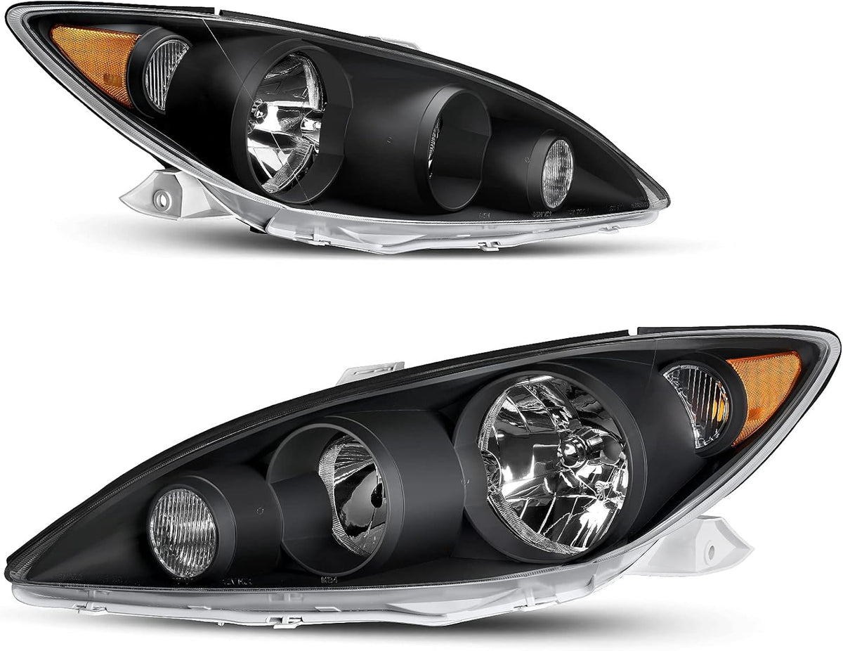 Chrome Housing Headlight Assembly with Amber Reflector Clear Lens Z9569