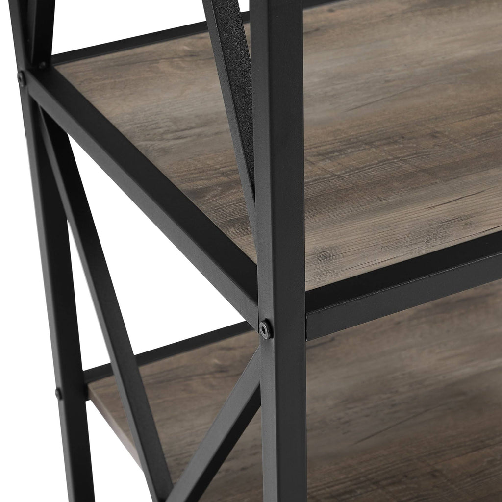 Slate Grey / Black Metal 3-Piece Entertainment Wall D4395