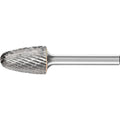 Tough Carbide Bur, Tree Shape Radius End, Dbl Cut 3R, 5/8x22 x 1x22 x 1/4x22 Shank V156