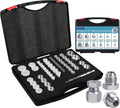 64pcs JIC 37° Flare Cap & Plug Kit, Galvanized Steel, Sizes-04 06 08 10 12 16 A344