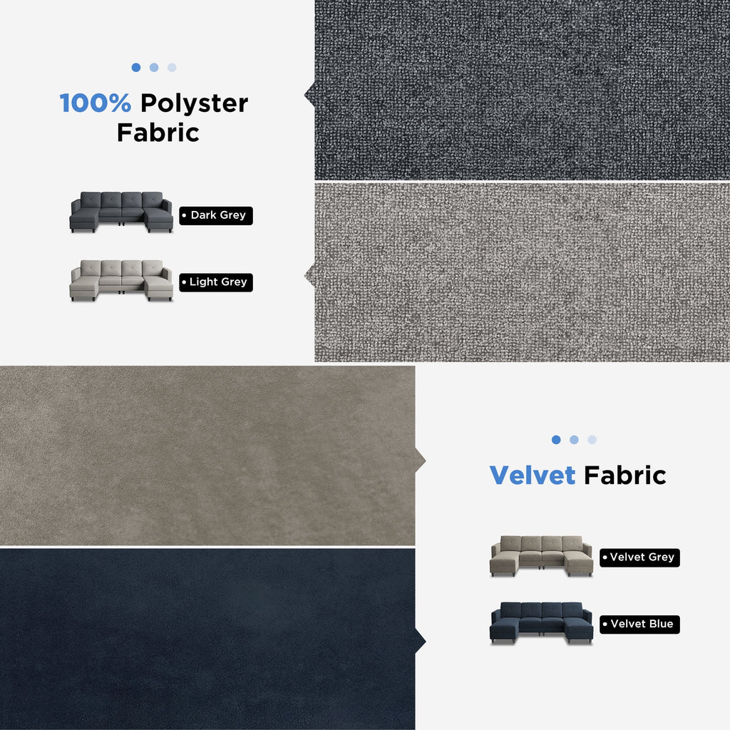 Velvet Sectional Sofa Couch Set with Chaise P951453