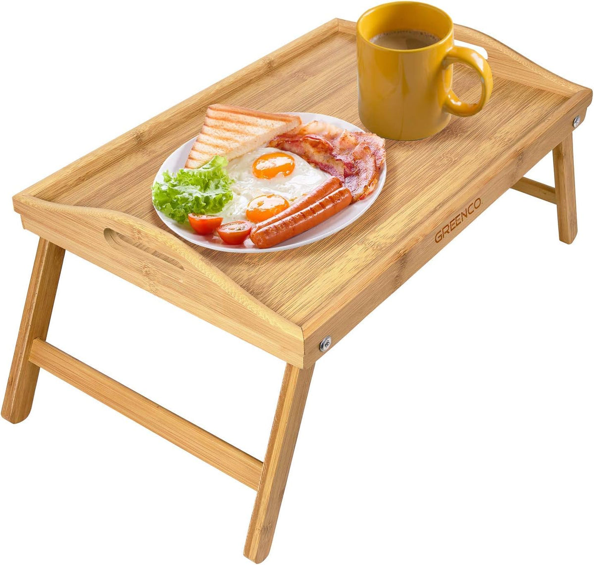 Bamboo Breakfast Tray Folding Legs with Handles D14130