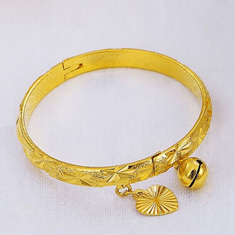 18k Gold Filled Sterling Silver Baby Bead Bell Bracelet C50857