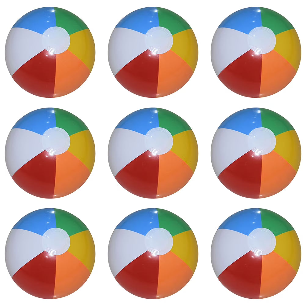 12 Pack Inflatable Rainbow Beach Balls A91698