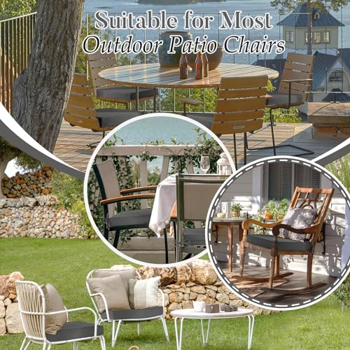 Waterproof Outdoor Chair Cushions Set of 4 Navy Blue D37289