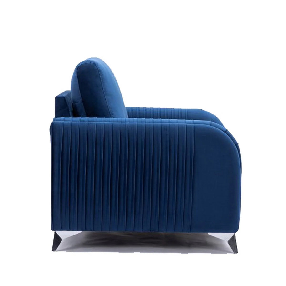 Blue Velvet Solid Pine Wood Sofa W699641