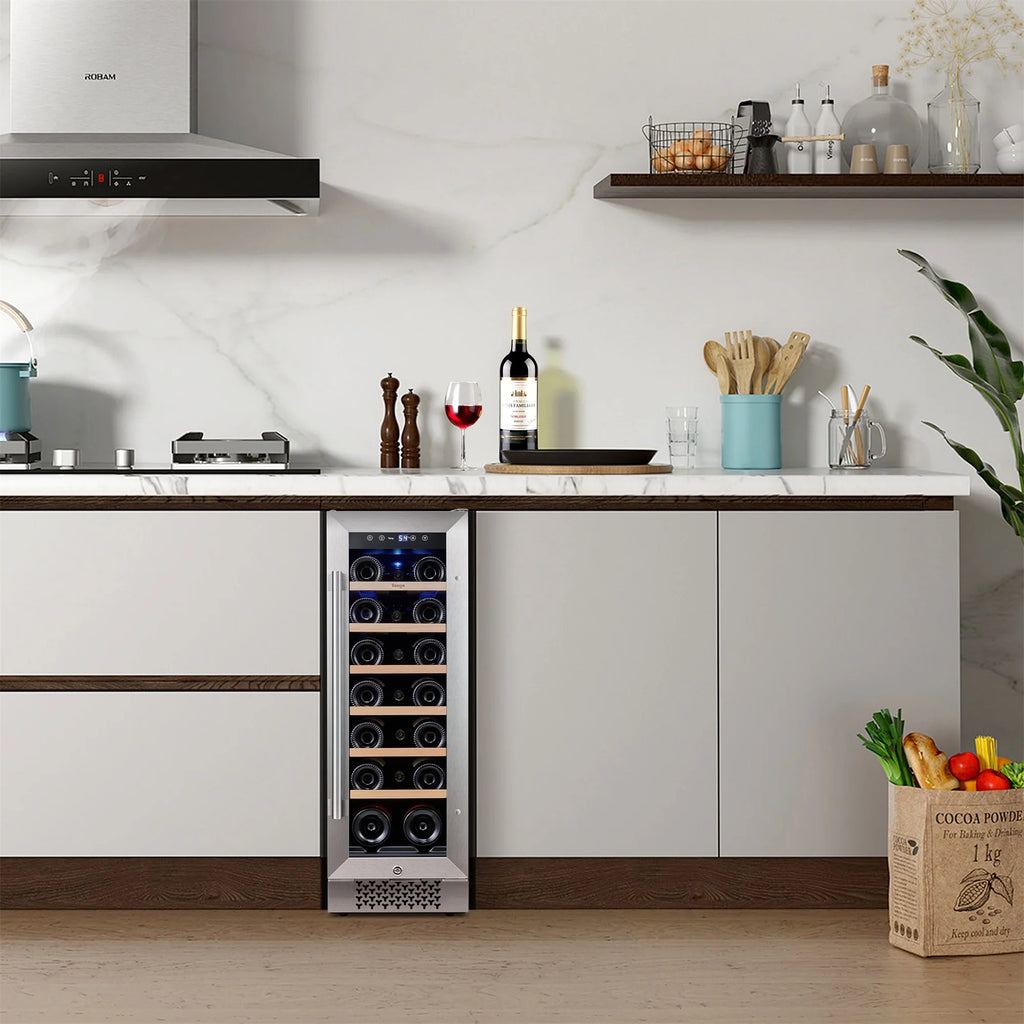 12 Bottle Compressor Wine Cooler Refrigerator with Glass Door and Safety Lock M599657