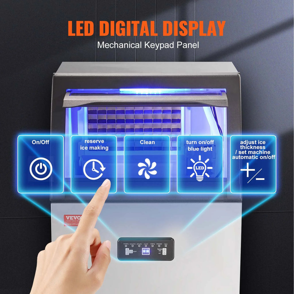 Commercial Ice Maker 120LBS/24H 29LBS Storage U6143