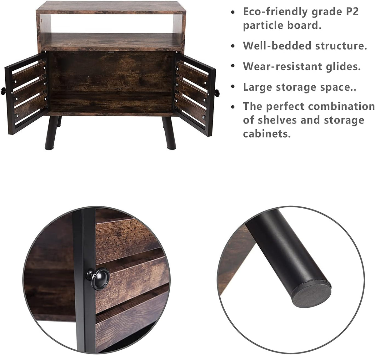 Rustic Brown Storage Sideboard Buffet Table Z75981