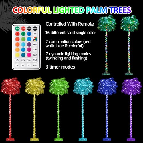 6FT 400 LED Lighted Palm Tree with Coconuts Artificial Palm Tree H4045