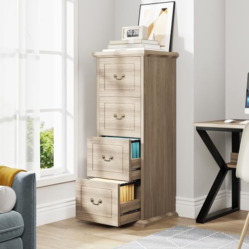Walnut 4-Drawer Vertical File Cabinet F13895