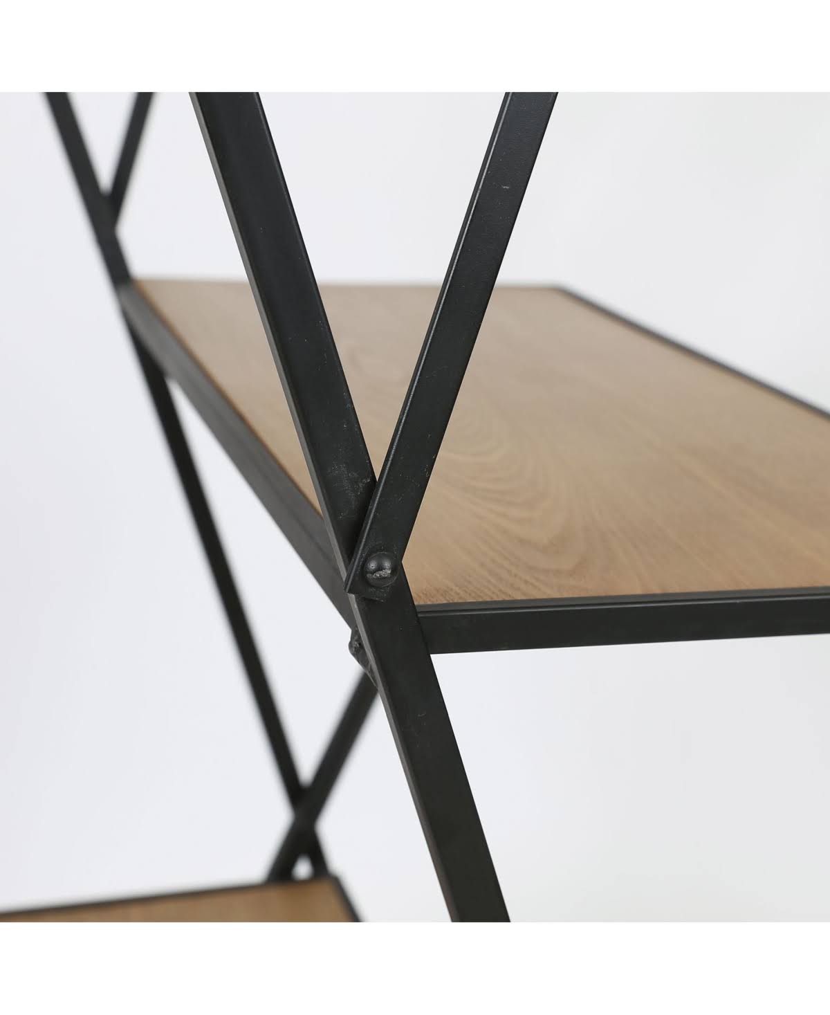 Wood and Metal Four-Tier Etagere Bookcase F740