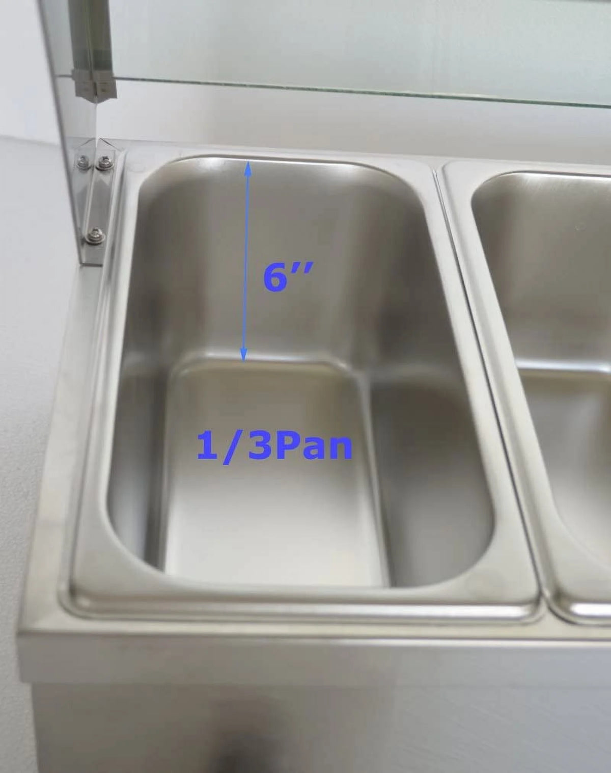 3 Pot Bain-Marie Buffet Steam Heater Food Warmer with Glass Shield D723821