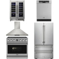 36 Electric Range, Range Hood, Refrigerator, Dishwasher and Wine Cooler B3681