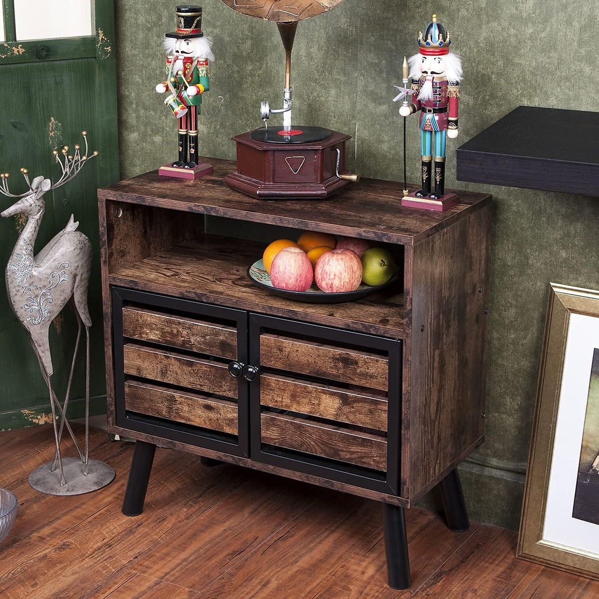 Rustic Brown Storage Sideboard Buffet Table Z75981