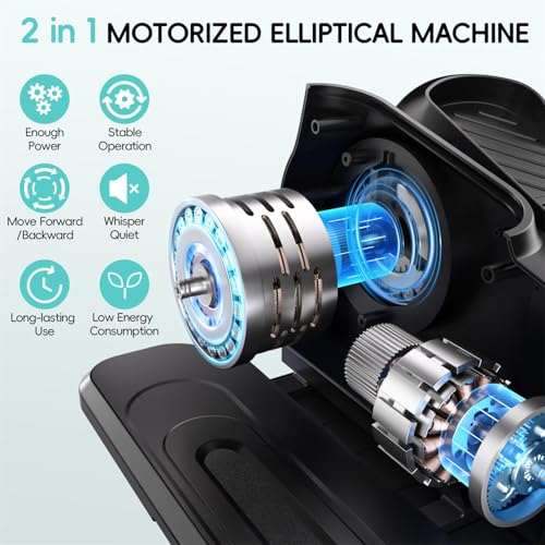 Under Desk Elliptical Machine, Quiet Portable Electric Seated Pedal Exerciser with Remote Control & 12 Adjustable Speeds K5853
