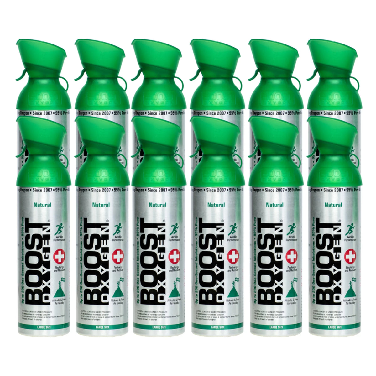 12 Pack 10L Boost Oxygen Natural Portable Pure Canned Oxygen J18682