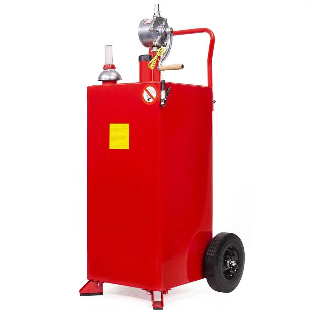30 gal. Portable Gas Caddy Fuel Transfer Storage Tank with Rotary Pump W255478