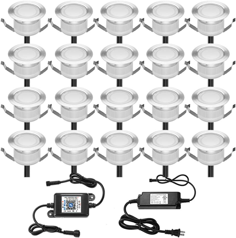 LED Deck Lights Kit 10pcs RGBW Low Voltage Recessed Waterproof Outdoor B557344