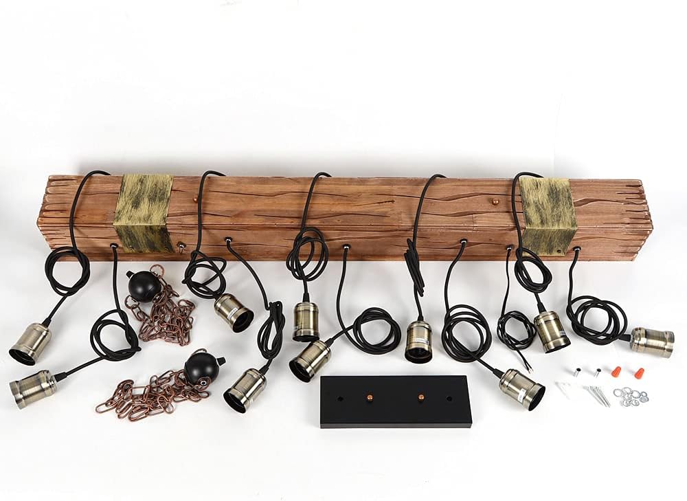 Rustic Industrial 10 Light 46in Chandelier L54553