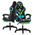 Light Green and Black Ergonomic Gaming Chair with Footrest Z25726