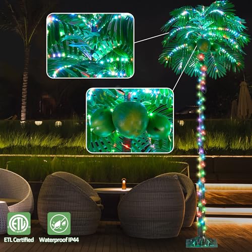 6FT 400 LED Lighted Palm Tree with Coconuts Artificial Palm Tree H4045