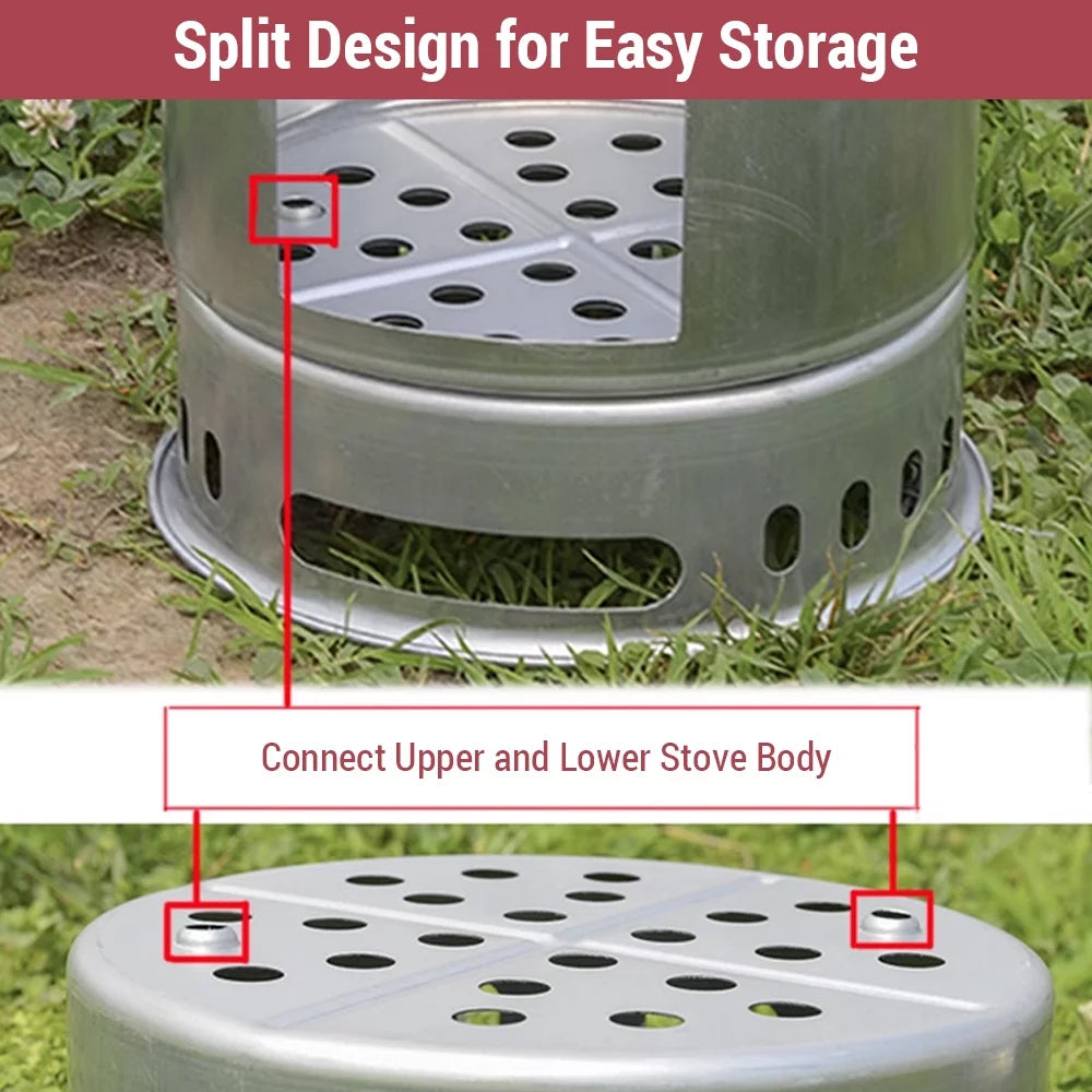 4 In 1 Camping Stove Portable Multi-functional Wood Stove A762453