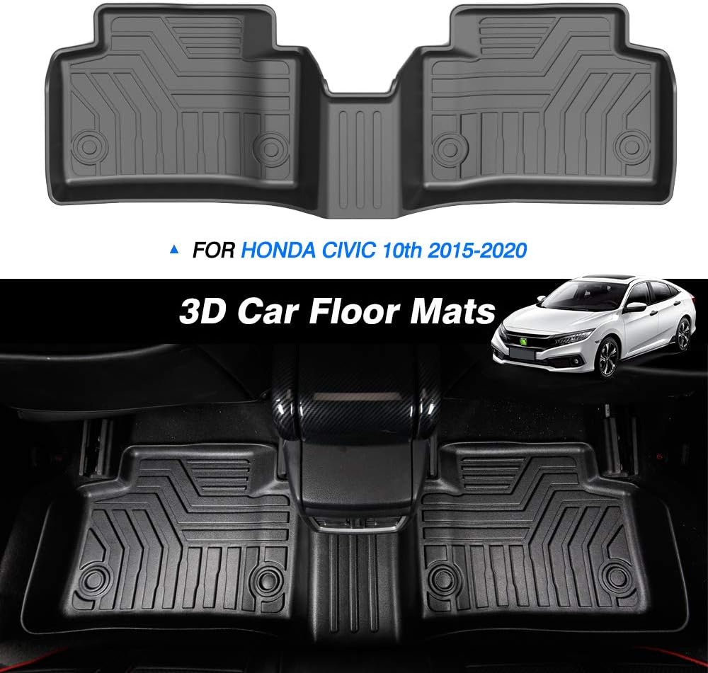 Black 2 Row Carpet Floor Liner Set P7433