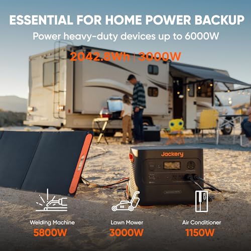2042Wh 3000W Portable Power Station with 200W Solar Panel T1864