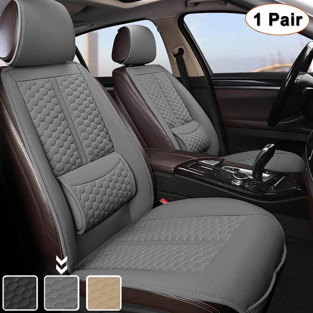 Black Car Seat Covers, 1 Pair with Lumbar Support B50418