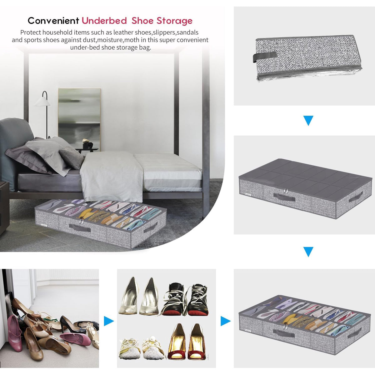 Under Bed Shoe Storage Organizer, Set of 2 Y1194