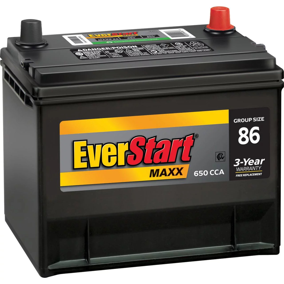 Group Size 86 12 Volt 650 CCA Lead Acid Automotive Battery O971