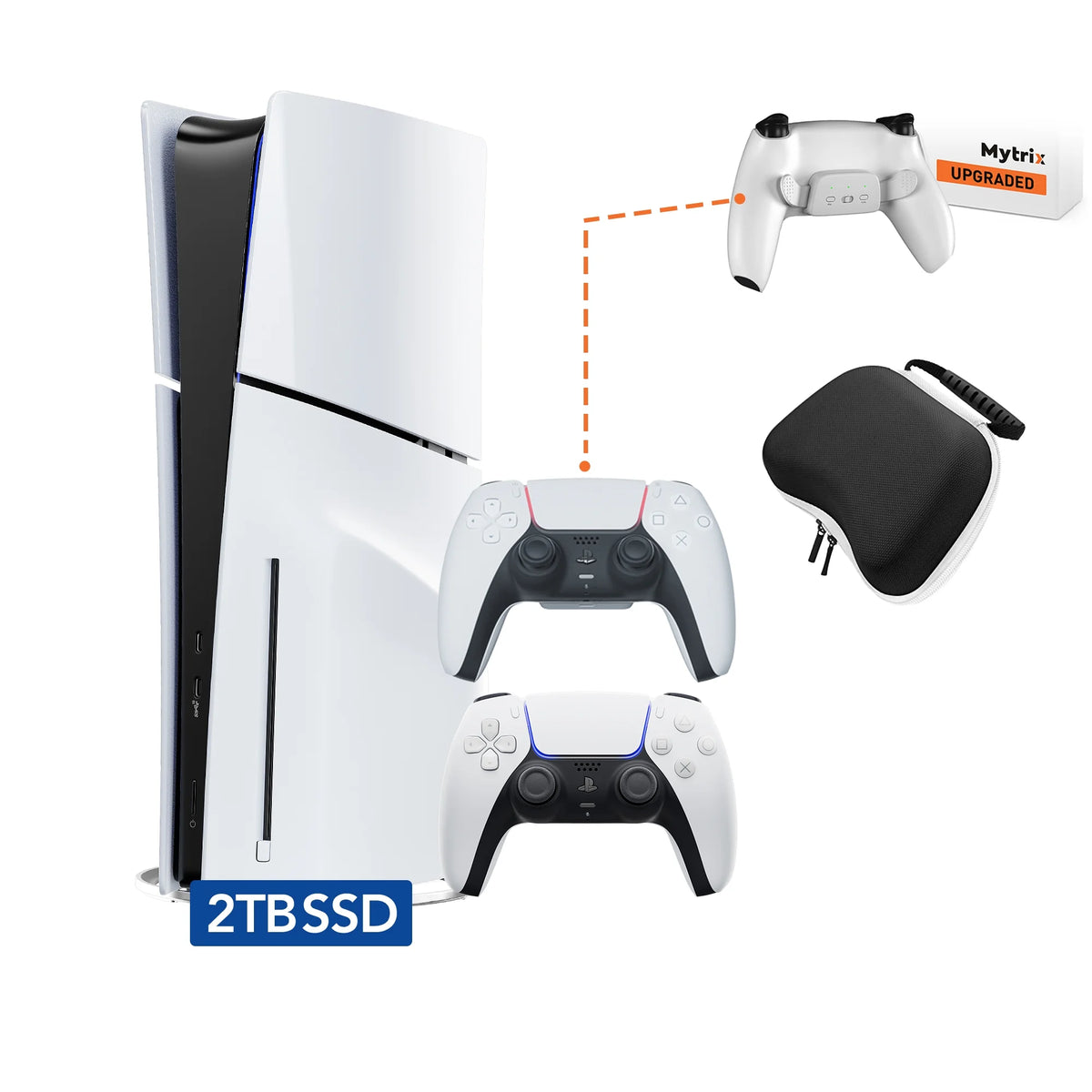 PlayStation 5 Slim Disc 2TB SSD Edition Bundle with Additional Controller and Hard Shell Protective Controller Case X7730