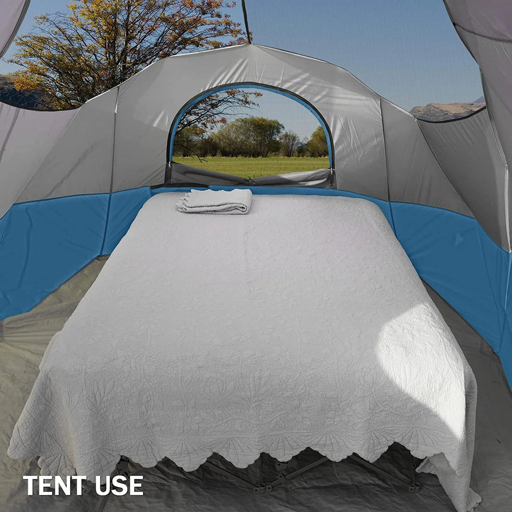 2 Person Folding Camping Cot with Inflatable Air Mattress and Carry Bag E191