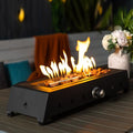 28" Tabletop Propane Gas Fire Pit with Glass Wind Guard & Lava Rock R48106