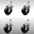 4 inch Soft Rubber Swivel Caster Set N5373