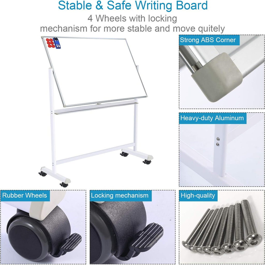 48x36 Double Sided Magnetic Whiteboard with Stand I62302