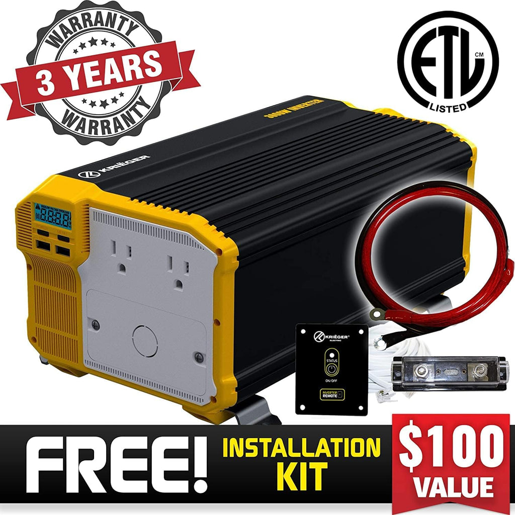 3000 Watts 12V to 110V Modified Sine Wave Power Inverter D154250