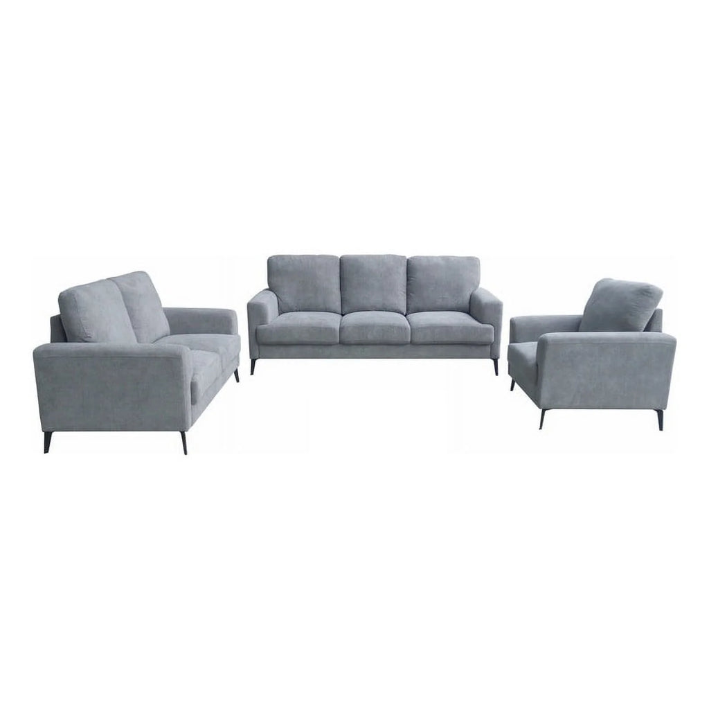 Gray Chenille Sofa Loveseat Chair Set L9244