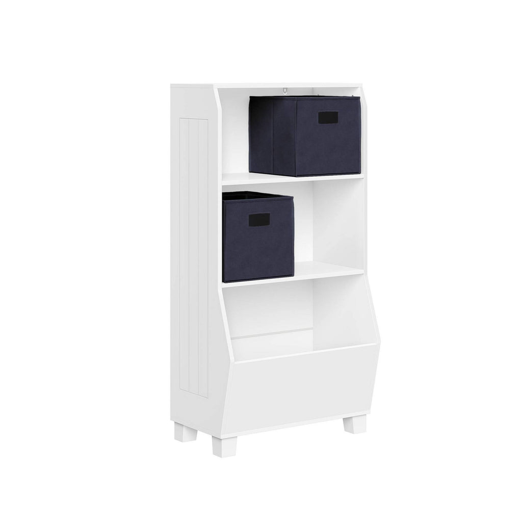 Kids Bookcase with Toy Organizer and 2 Bins Navy Y8729