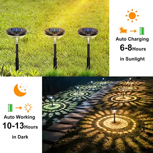 Solar Pathway Lights 8 Pack Warm White Cool White LED Outdoor IP67 Waterproof Path Lights P799560