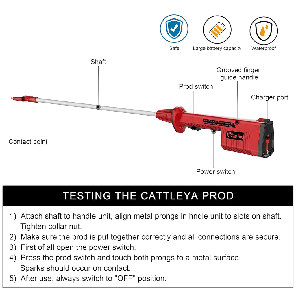 Rechargeable Electric Cattle Prod with 28in. Flexible Shaft R62480
