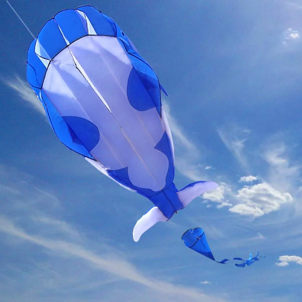 Blue Polyester 78inch Whale Dolphin Kite H8323